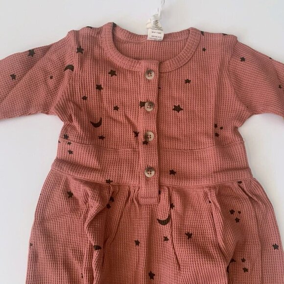 Kate Quinn Organics Baby Girl Long Sleeve Front Button Belted Bubble 12-18 month - Picture 2 of 5